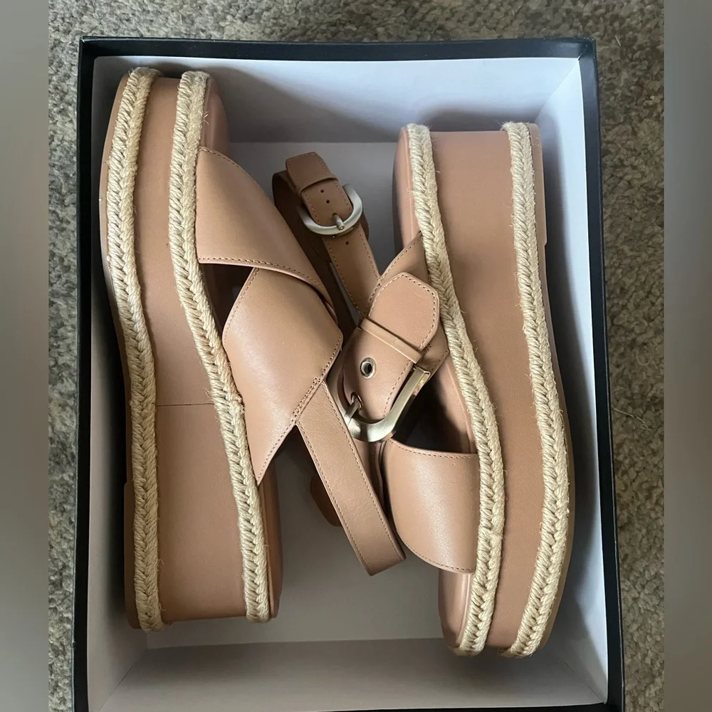 NWT‎ MARC FISHER RENDA SLINGBACK ESPADRILLE PLATFORM SANDALS SIZE 8